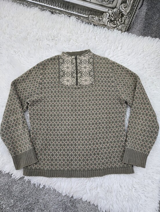 Woolrich Sweaters - Woolrich Vintage ramie and cotton blend 1/4 zip pullover sweater. Olive green. S